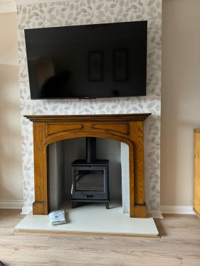 Click Here To Enlarge This Photo Of Widescreen Cedar Log Burner Installed In Nottingham